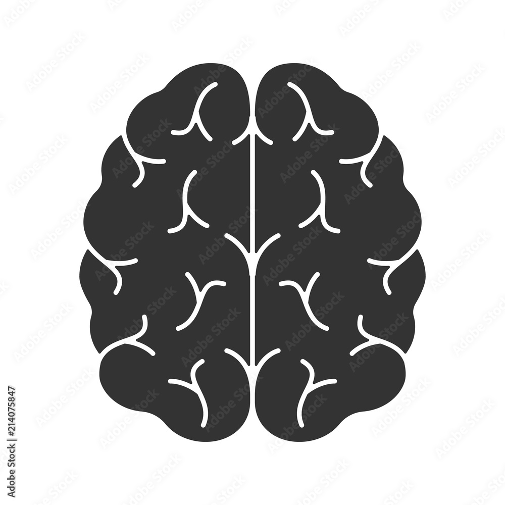Human brain glyph icon Human brain glyph icon
