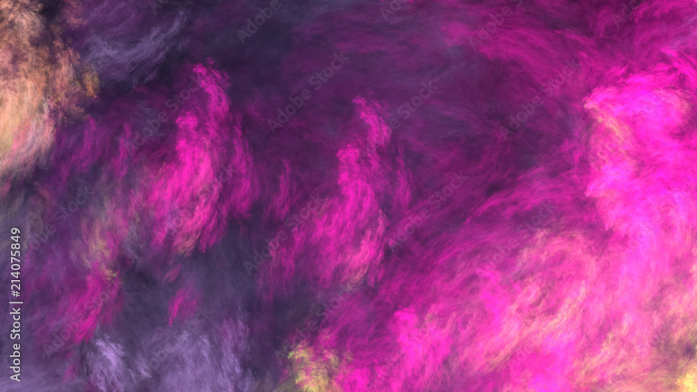 Abstract painted texture. Chaotic purple and grey strokes. Fractal background. Fantasy digital art. 3D rendering.