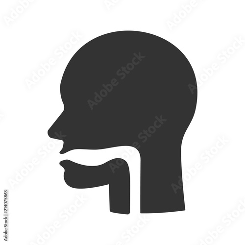 Oral cavity, pharynx and esophagus glyph icon