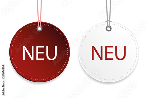 runde anhänger neu rot weiß