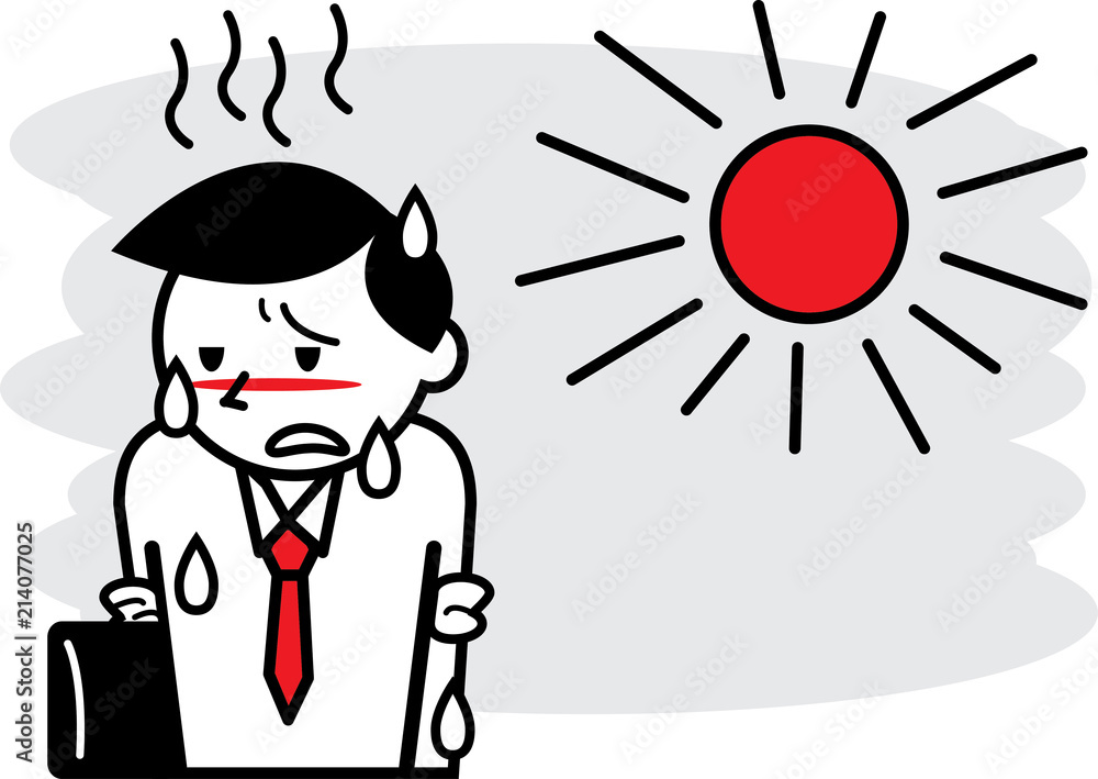 猛暑で疲労するサラリーマン Stock イラスト Adobe Stock