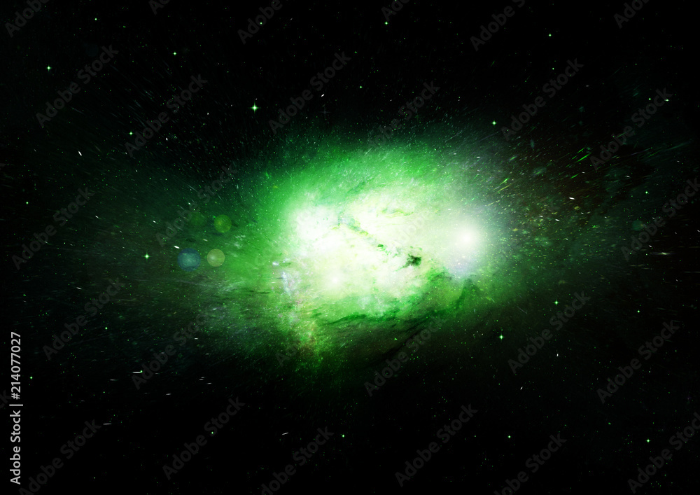 Fototapeta premium Stars, dust and gas nebula in a far galaxy