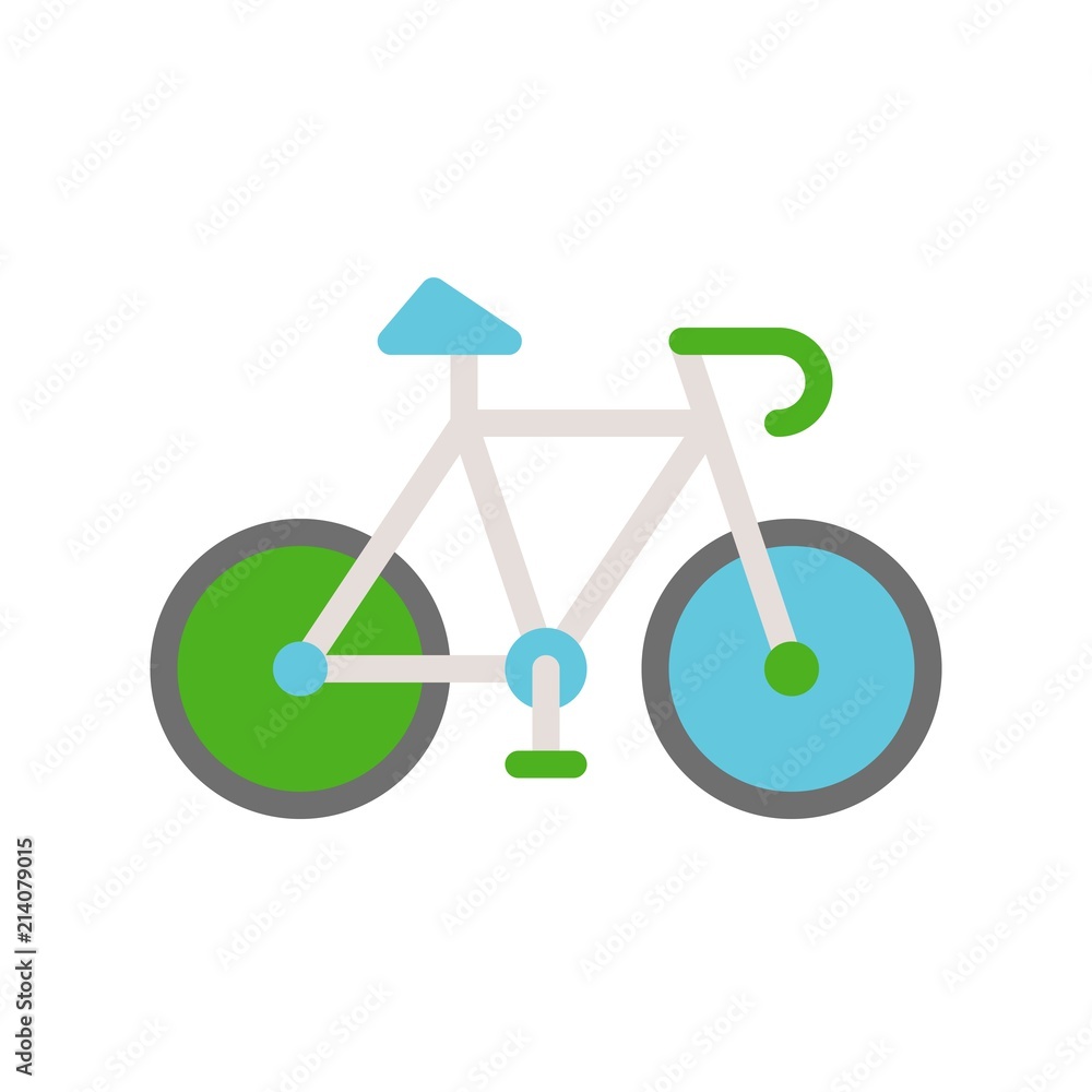 Green bicycle, Flat icon save environmental concept Green bicycle, Flat icon save environmental concept