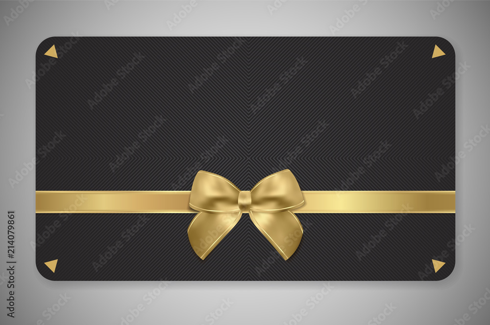 HD Black & Gold Gift Card Voucher Coupon Template PNG