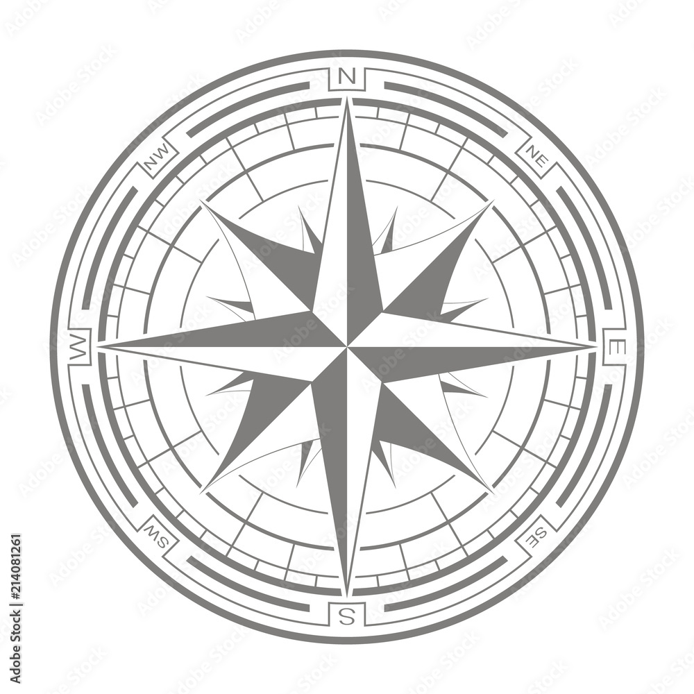 vector icon with compass rose for your design vector icon with compass rose for your design