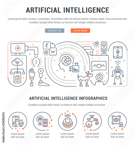Linear Banner of Artificial Intelligence.