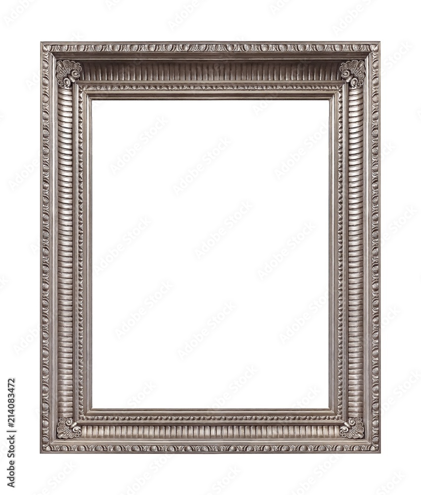 Fototapeta premium Silver frame for paintings, mirrors or photo