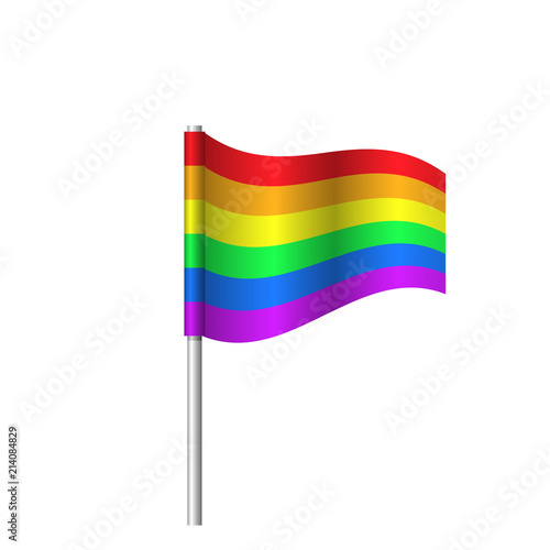 LGBT pride rainbow flag icon - homosexuality symbol