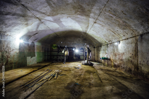 Large abandoned underground empty warehouse  © Mulderphoto