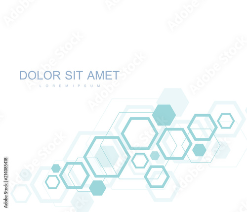 Scientific molecule background for medicine, science, technology, chemistry. Wallpaper or banner with a DNA molecules. Vector geometric dynamic illustration.