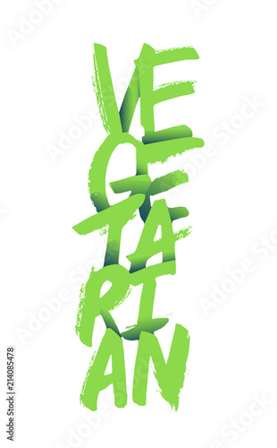 Hand lettering Vegetarian , vector illustration