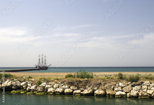 Boat cruise on Meditarean sea in Turkey photo