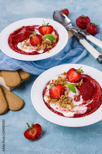 Mashed red berries
