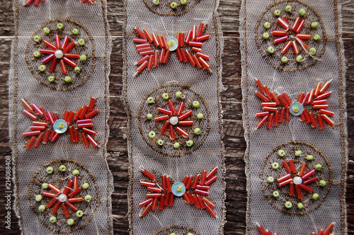 Wallpaper Mural embroidered braid with beads Torontodigital.ca