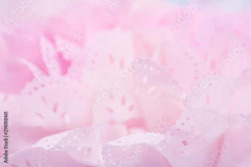 Beautiful pink decoration artificial flower in soft color and blur style for background.