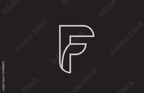 black and white alphabet letter f logo icon design