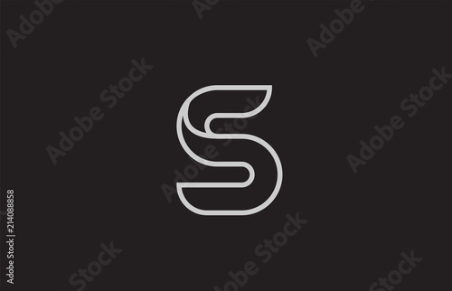 black and white alphabet letter s logo icon design