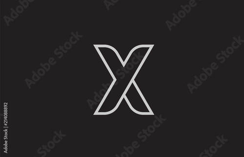 black and white alphabet letter x logo icon design