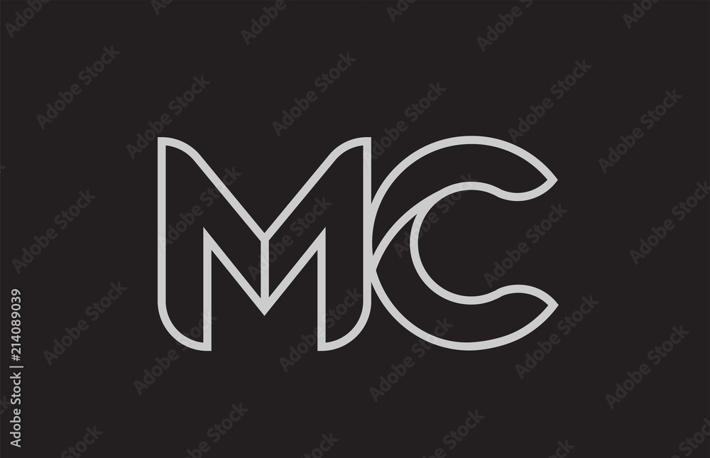 black and white alphabet letter mc m c logo combination black and white alphabet letter mc m c logo combination