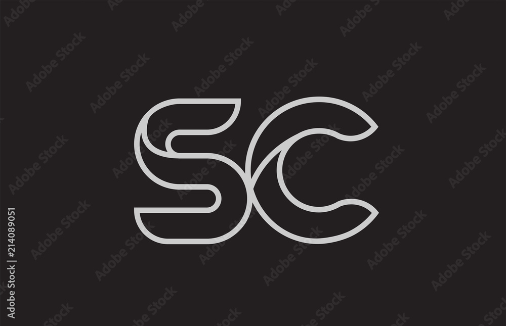 black and white alphabet letter sc s c logo combination black and white alphabet letter sc s c logo combination