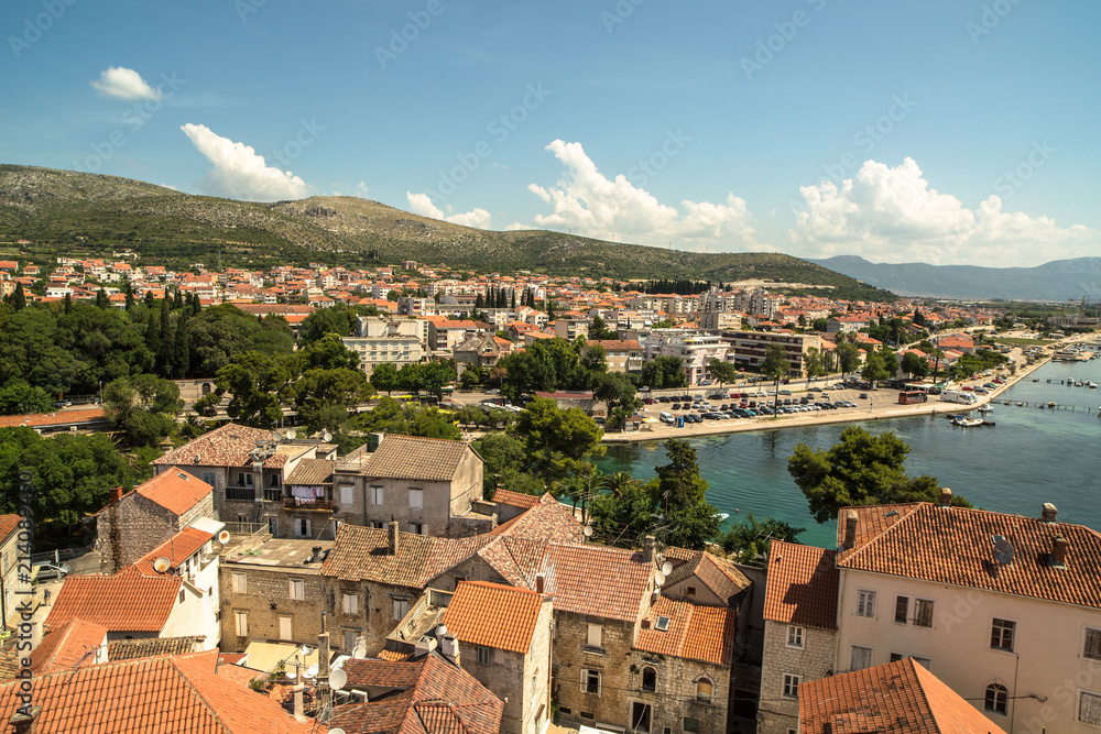 Aerial view on Old city Trogir