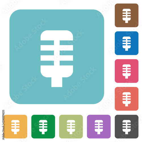 Microphone rounded square flat icons