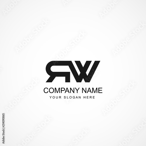 Initial Letter RW Logo Template Design photo