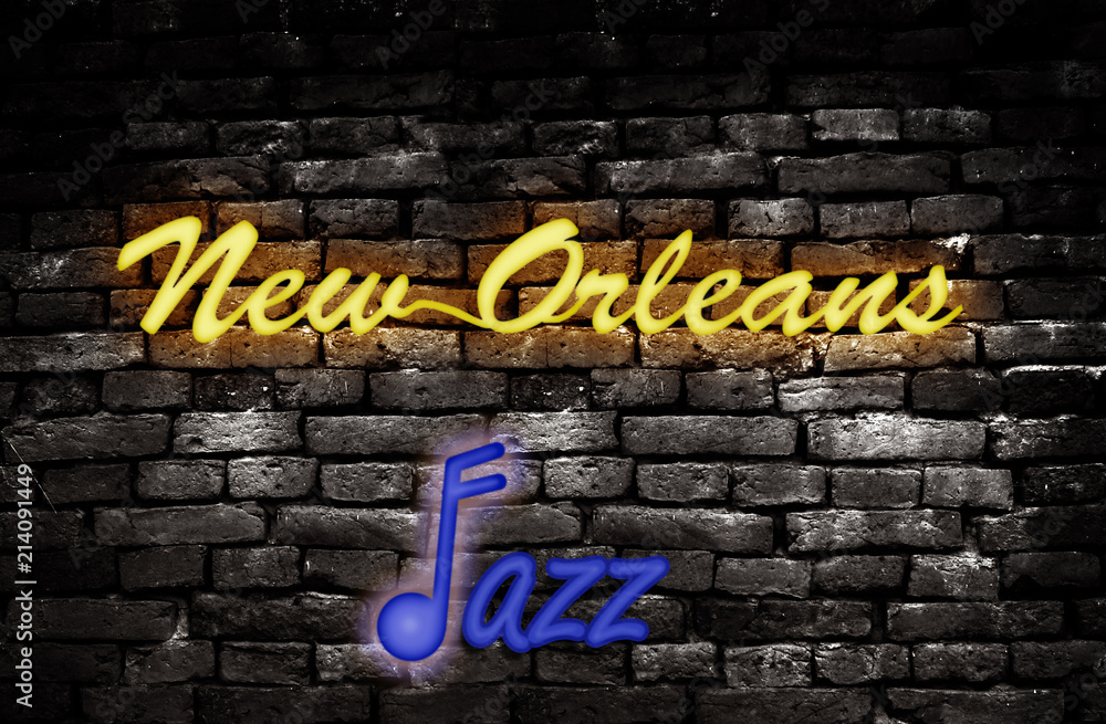Fototapeta premium New orleans neon jazz