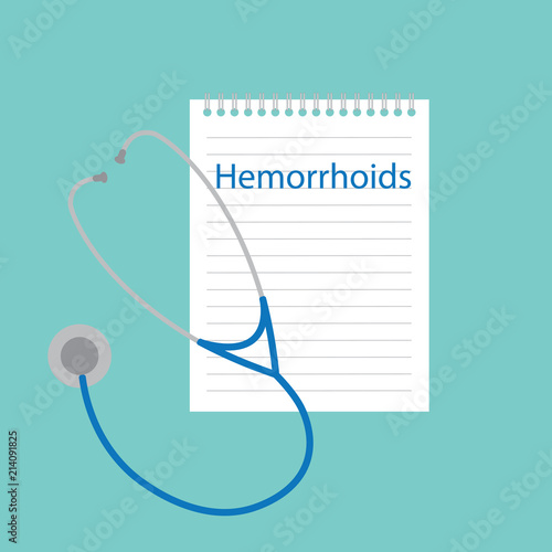 hemorrhoids written in a notebook- vector illustration