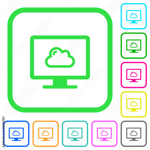 Cloud computing vivid colored flat icons