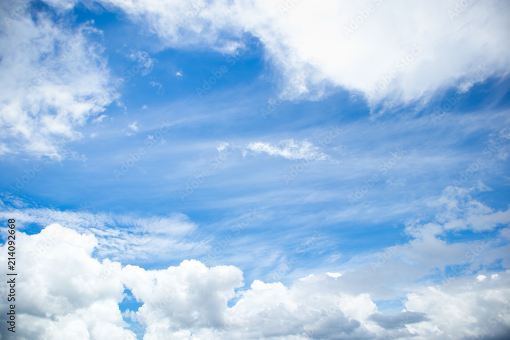 blue sky with cloud in the evening