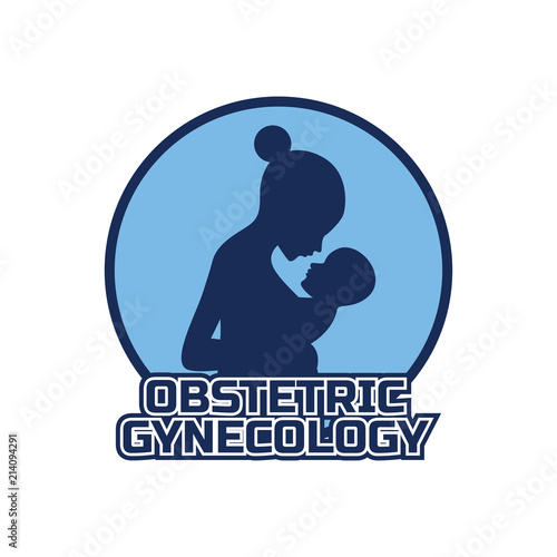  obstetrics gynecology logo for doctor or clinic, vector illustration