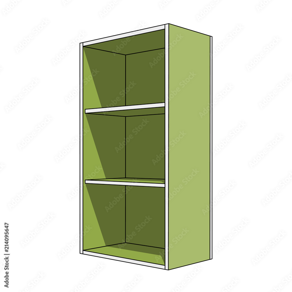 3D image - simple green cabinet with shelves 3D image - simple green cabinet with shelves