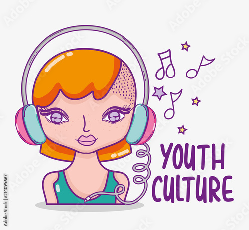 Youth culture millenial woman cartoon