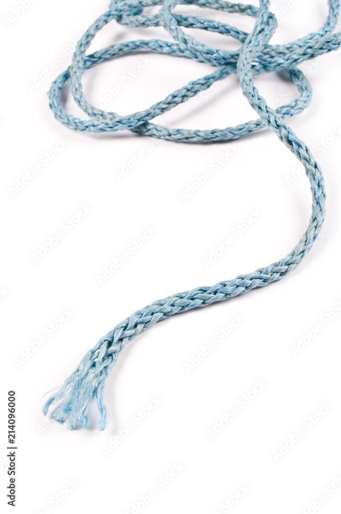 Entangled nylon rope on white background. Entangled nylon rope on white background.