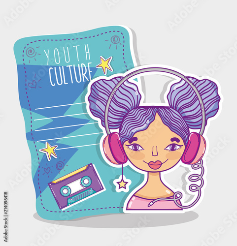 Youth culture millenial woman cartoon