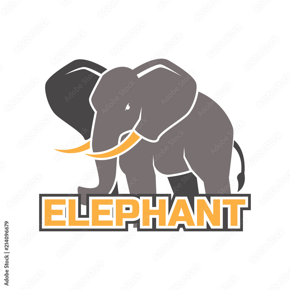 elephant logo, vector illustration