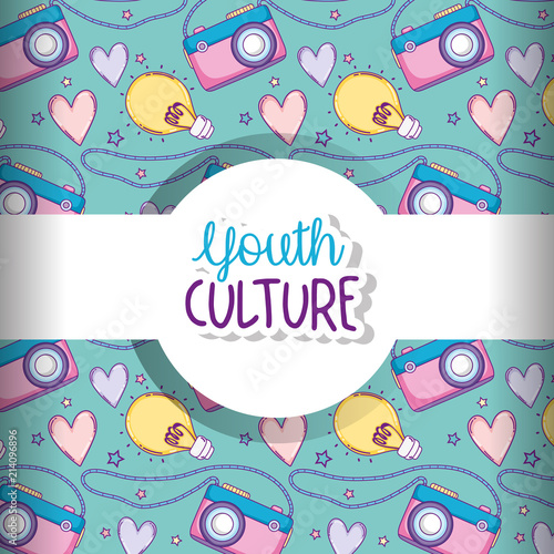 Youth culture pattern background