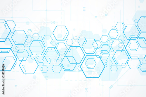 Abstract hexagon background   Technology polygonal concept