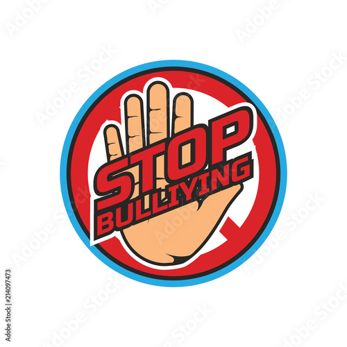 stop bullying, no bullying logo, vector illustration