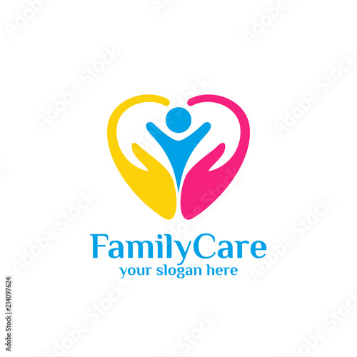 family care logo template. Love care logo template