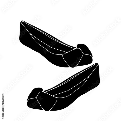 icon, silhouette of women's ballet shoes