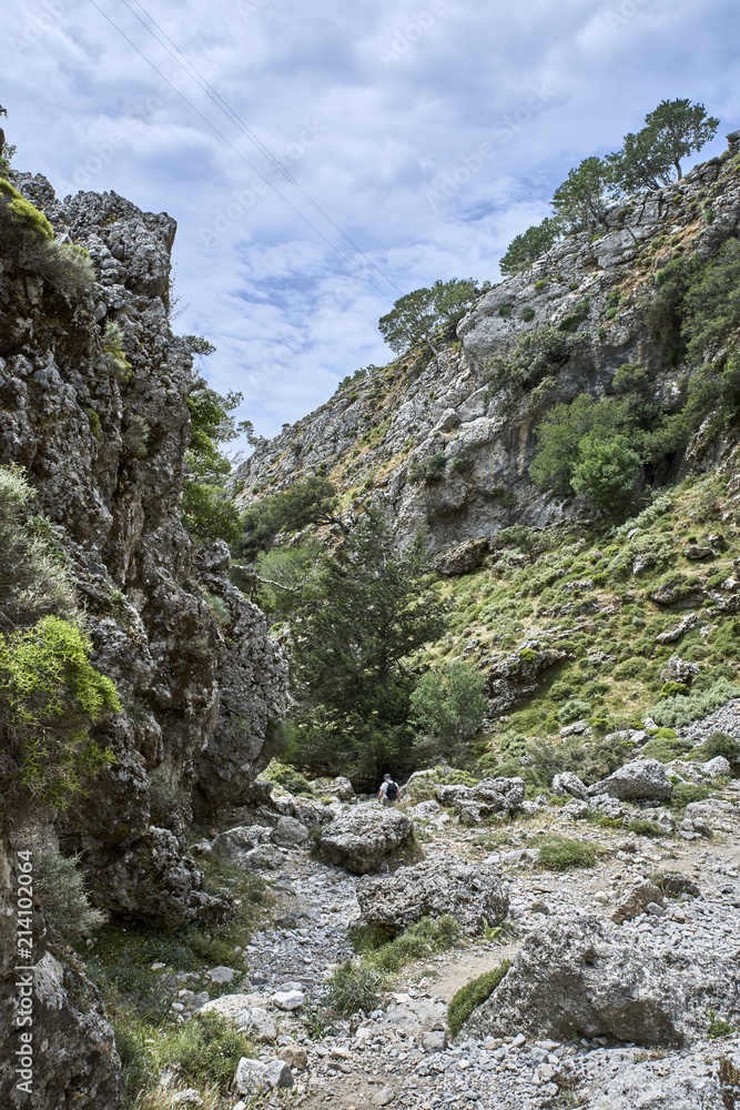 Greece. Crete. The Imbros Gorge. The path goes to the sea