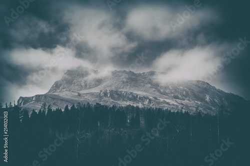 Itxina mountain in Gorbea with atmospheric mood