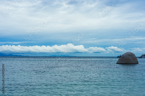 The sea  and sky is nature at beautiful on Ko Tao Chumporn island of Thailand.