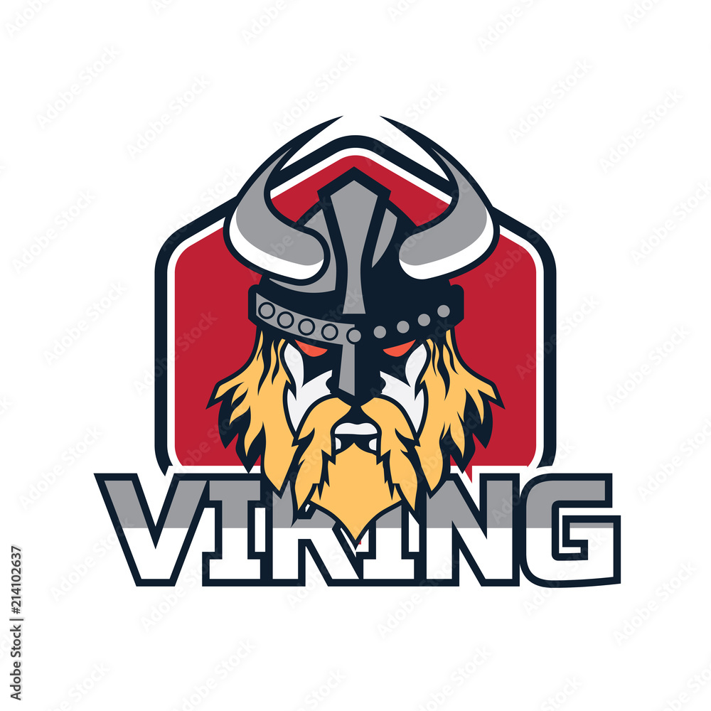 Obraz premium viking warrior logo, vector illustration
