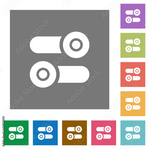 Toggle switches square flat icons
