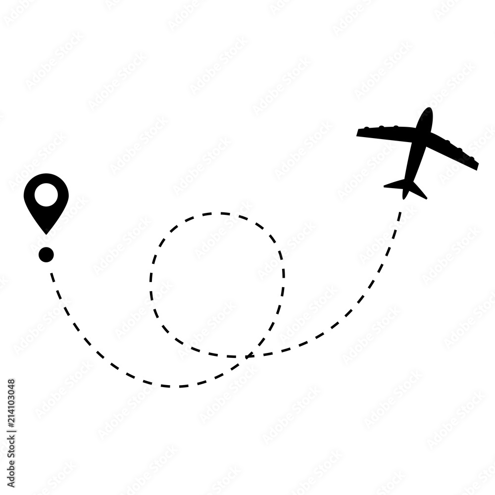 airplane line path vector icon , flying airplain, fast delivery, fast shipping around the world vector icon airplane line path vector icon , flying airplain, fast delivery, fast shipping around the world vector icon