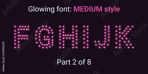 Pink Glowing font in the Outline style