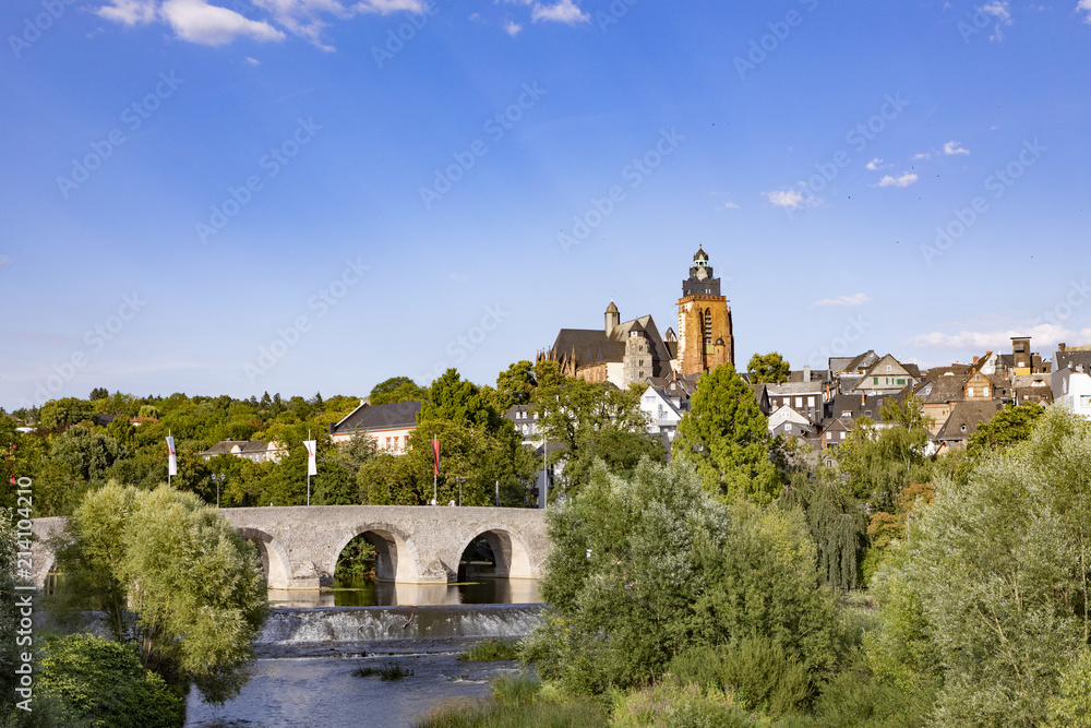 old lahn bridge and view to famous Dome of Wetzlar